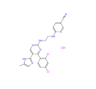 CAS：1782235-14-6，6-((2-((4-(2,4-二氯苯基)-5-(5-甲基-1H-咪唑-2-基)嘧啶-2-基)氨基)乙基)氨基)煙腈三鹽酸鹽 