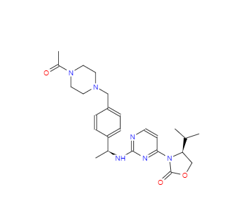 CAS：1429180-08-4，(4S)-3-[2-[[(1S)-1-[4-[(4-乙?；?1-哌嗪基)甲基]苯基]乙基]氨基]-4-嘧啶基]-4-異丙基-2-惡唑烷酮
