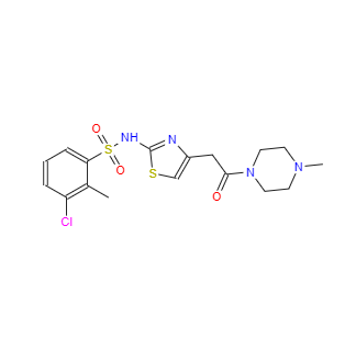 CAS：376640-41-4，3-氯-2-甲基-N-(4-(2-(4-甲基哌嗪-1-基)-2-氧代乙基)噻唑-2-基)苯磺酰胺